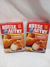 House Autry Chicken Seasoned Frying Mix. Qty 2, 8 oz boxes