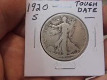 1920 S Mint Silver Liberty Half Dollar