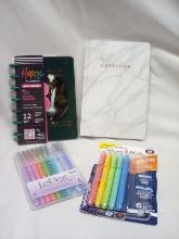 4Pc Lot- Planner, Notebook, and 2 Colored Pen Packs