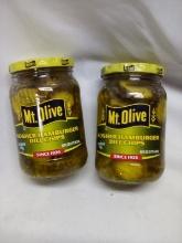 Mt. Olive Kosher Hamburger Dill Chips. Qty 2- 16 fl oz Jars.
