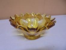 Beautiful Amber Art Glass Bowl