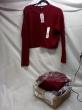 Full Case of 6 Wild Fable Red Cropped Long Sleeves Size Small- MSRP $18 Ea.