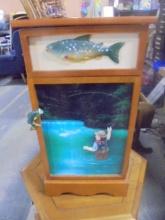 Solid Wood Fisherman's Cabinet w/ Door & Lift Top