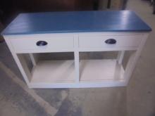 Solid Wood Painted Hand Built Entry Table w/ 2 Drawers