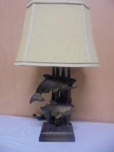Beautiful Table Lamp w/ Trout & Trout Finnial