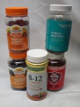 Lot of 5 Various Bottles of Dietary Supplements/Gummies