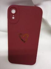 Maroon and gold hearts silicone phone case