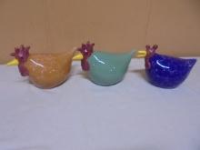 3pc Set of Decorative Ceramic Chickens
