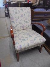 Beautiful Upholstered Wood Arm & Leg Accent Chair