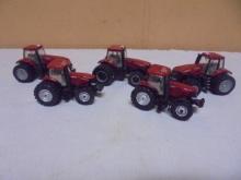 Group of 5 Ertl 1:64 Scale Die Cast Case IH Tractors