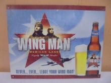 Wingman American Lager Metal Advertisement Sign