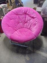 Pink Fuzzy Plush Folding Mushroom chair