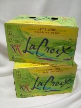 2 Full 6 Can Cases of LaCroix Sparkling Waters- Lime Lime