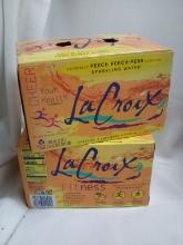 2 Full 6 Can Cases of LaCroix Sparkling Waters- Peach Peach/ Pear
