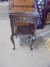 Antique Wooden Side Table w/ Drawer