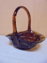 Vintage Indiana Tiara Burnt Honey Glass Basket