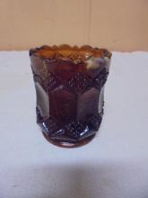 Vintage Brown Slag Glass Toothpick Holder