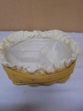 2000 Longaberger 3 Way Catch All Basket w/ Liner & Protector