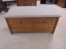 Solid Wood Padded Top Blanket Chest
