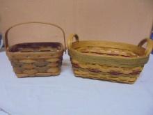 1991 & 2001 Longaberger Stained Baskets