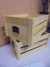 Set of 2 Wooden Storage Crates