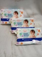 3 Packs of 80 Parents Choice Unscented Baby Wipes