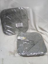 Pair of Grey Non-Slip Memory Foam Tie-Back Seat Cushions