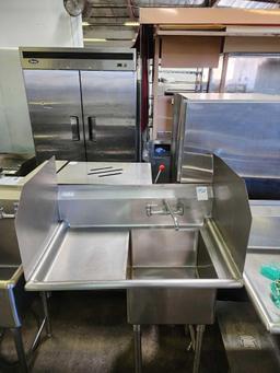 ACE 39 in. Stainless Steel Prep Sink with Splash Guards