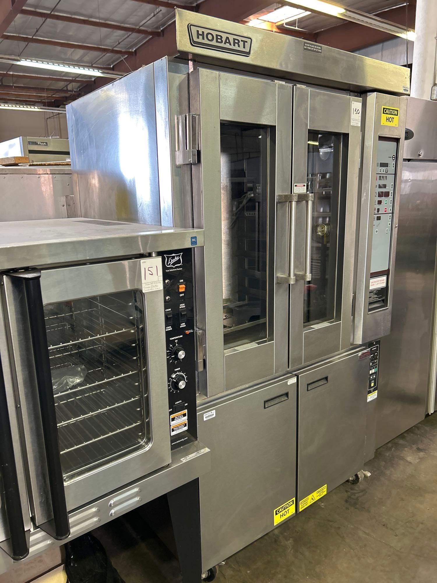 Hobart Half Rack Gas Rotating Oven with Heated Cabinet Base