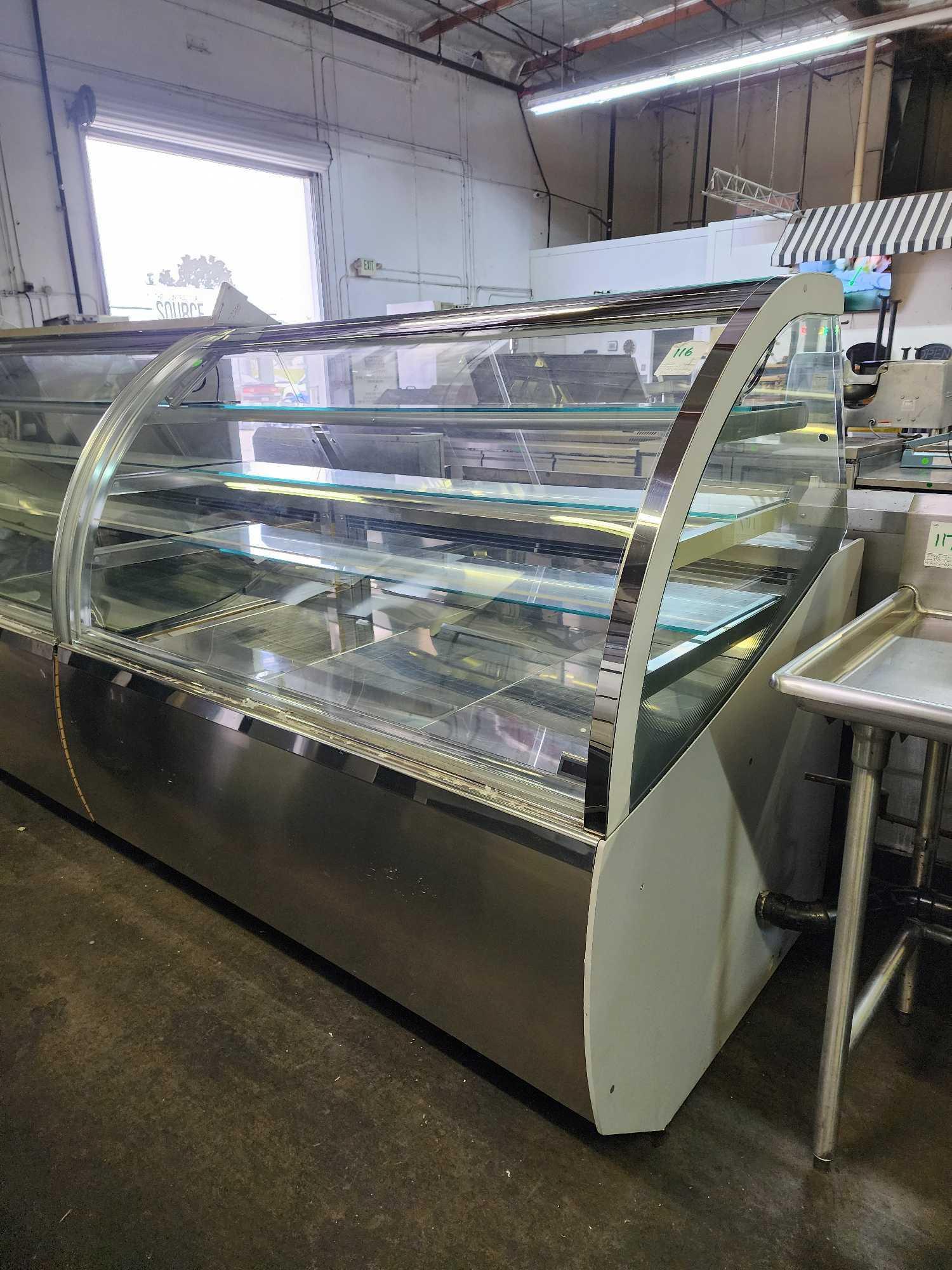 Oscartek 128 in. Split Curved Glass Refrigerated Display Case