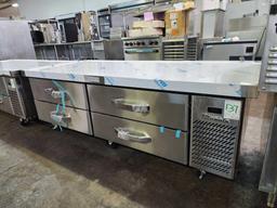 Never Used - Blue Air 74 in. 4 Drawer Refrigerated Chefs Base