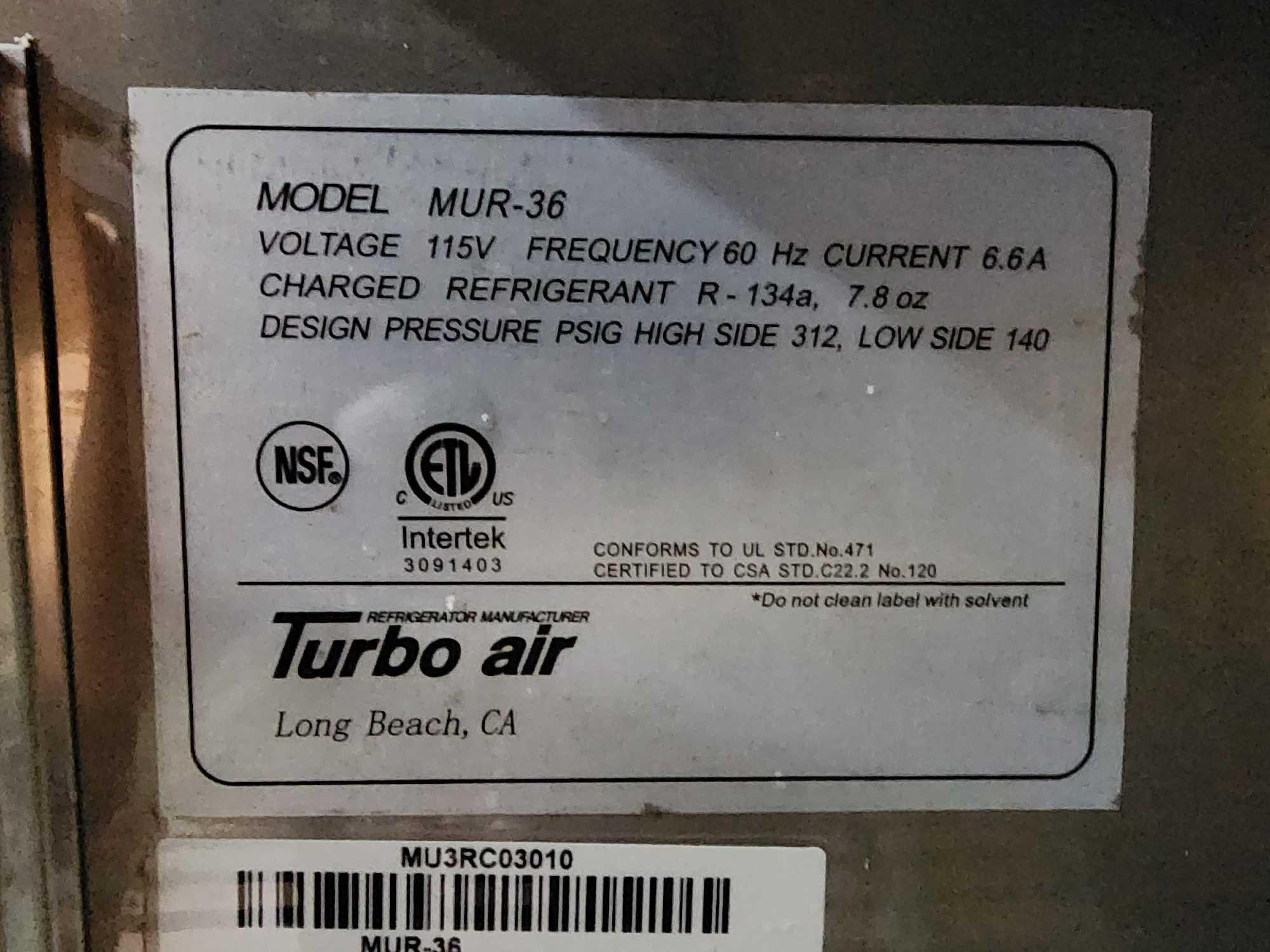 Turbo Air 36 in. Undercounter Refrigerator