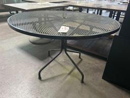 48 in. Round Black Metal Mesh Patio Table