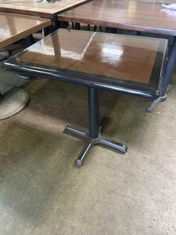 24 in. x 30 in. Black and Wood Resin Top Pedestal Tables