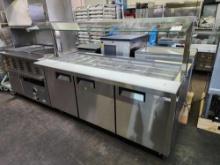 Never Used - Cooler Depot 70 in. Refrigerated Salad Bar with Sneeze Guard