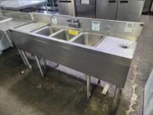 Perlick 60 in. 3 Tub Stainless Steel Back Bar Sink