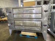 Bakers Pride Mdl. Y802 Double Stack Gas Deck Pizza Oven.