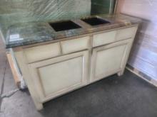 58 in. 19 in. Marble Top So for trash Receptacle