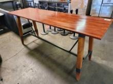 96 in. x 30 in. Wood Top Bar Height Community Table