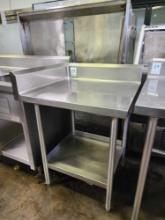30 in. x 28 in. All Stainless Steel Table with Rear and Left Side Splash Guards