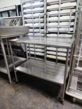 36 in. x 20 in. All Stainless Steel Table on Casters