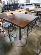 30 in. x 30 in. Solid Dark Wood Top Bar Tables