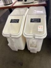 Cambro White Ingredient Bins on Casters