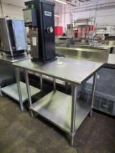 36 in. 30 in. All Stainless Steel Table with Backsplash