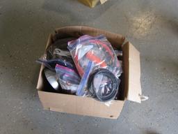 BOX OF GREASE FITTINGS, HOSES, PTO PARTS