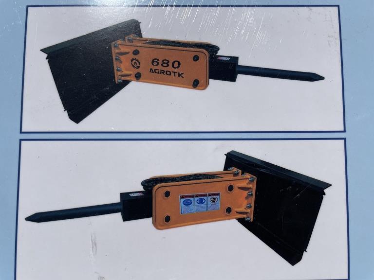 UNUSED Skid-Steer AGT 680 Hydraulic Hammer w/Bits