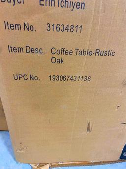 RUSTIC OAK COFFEE TABLE, 44 INCH