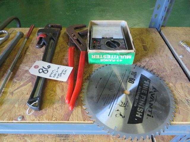 Pliers, Pipe wrench, asst. Tools