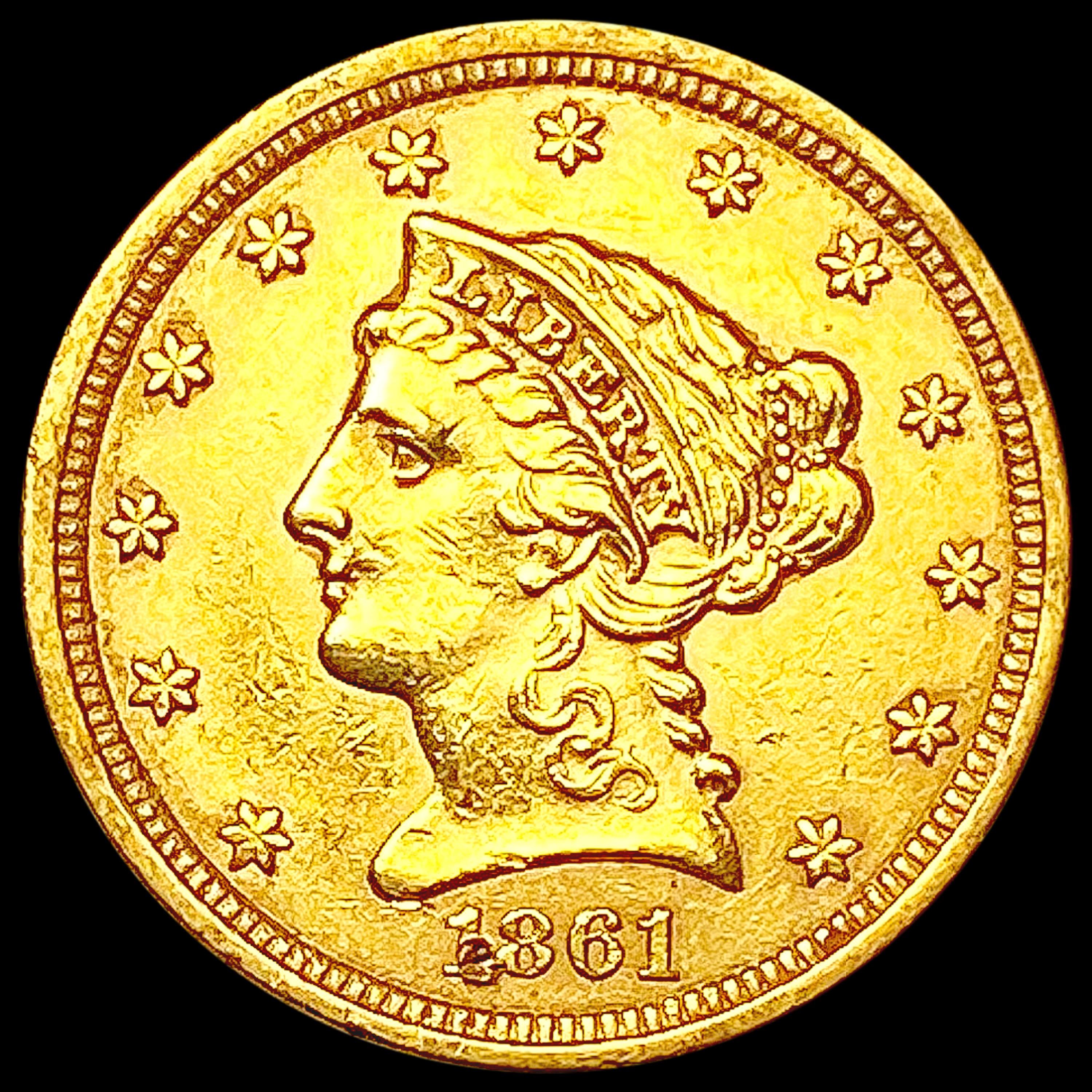 1861 $2.50 Gold Quarter Eagle CLOSELY UNCIRCULATED
