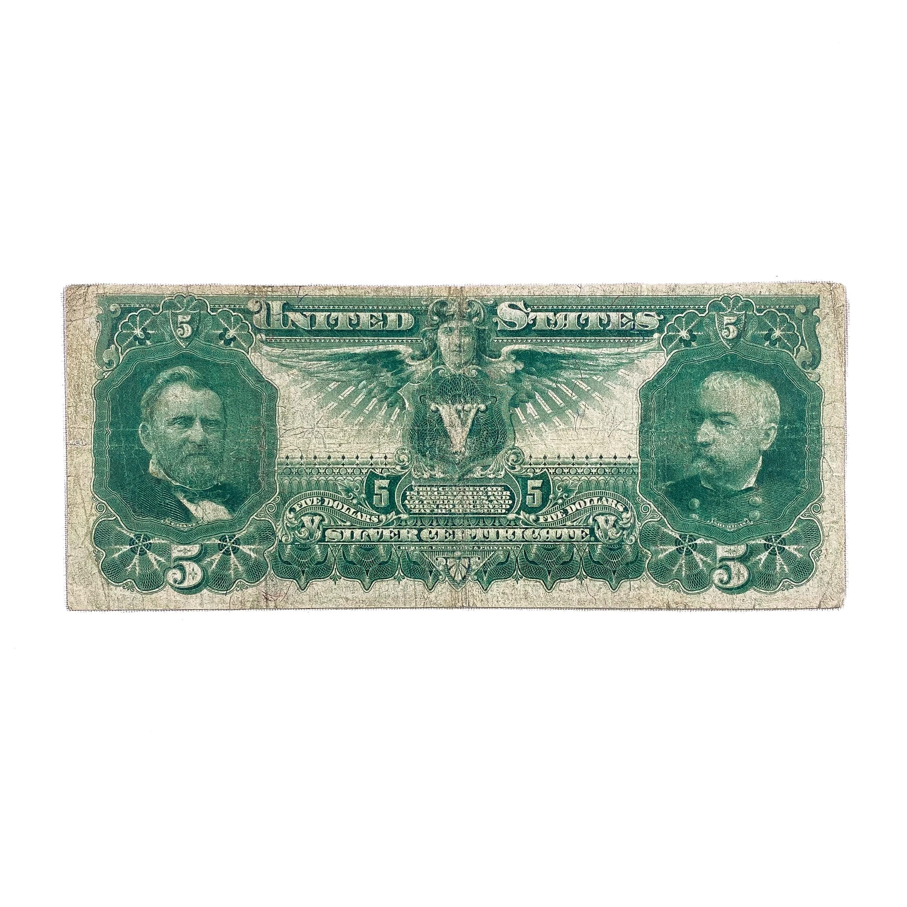 1896 $5 EDUCATIONAL SILVER CERT. NOTE VF